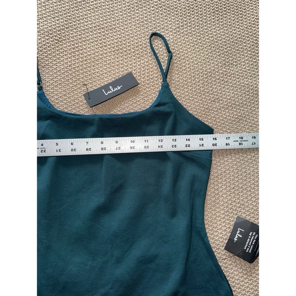 Lulus Women's Confident Allure Emerald Bodycon Lace Up Mini Dress Green Sz M NWT - Picture 6 of 8